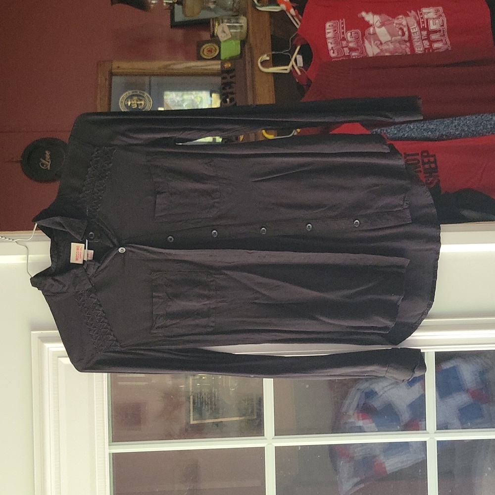Button down black dress shirt